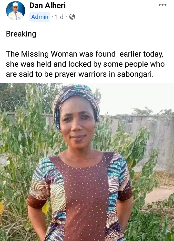 Missing woman reportedly found locked up by 