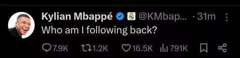 Kylian Mbappe's account suffered a likely cyber attack -- Image credit: X screenshot