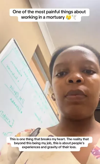 Lady who just got a Job in mortuary shares heartbreaking experience, video stirs emotions