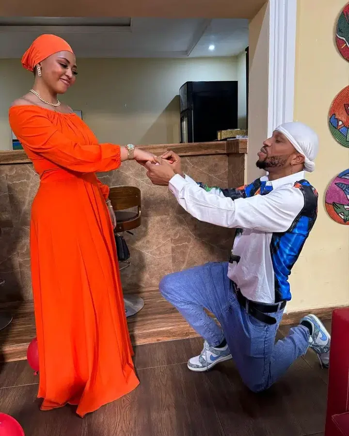 'I see Ned putting you in a phenomenal prison' - Reactions as Charles Okocha playfully proposes to Regina Daniels