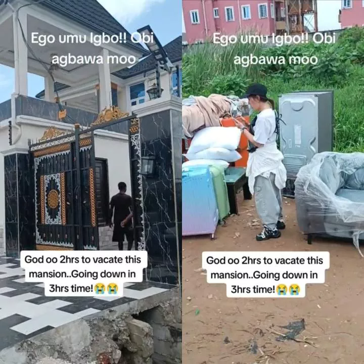 Residents lament as they hurriedly pack their properties out of mansion due to be demolished in 2 hours (video)