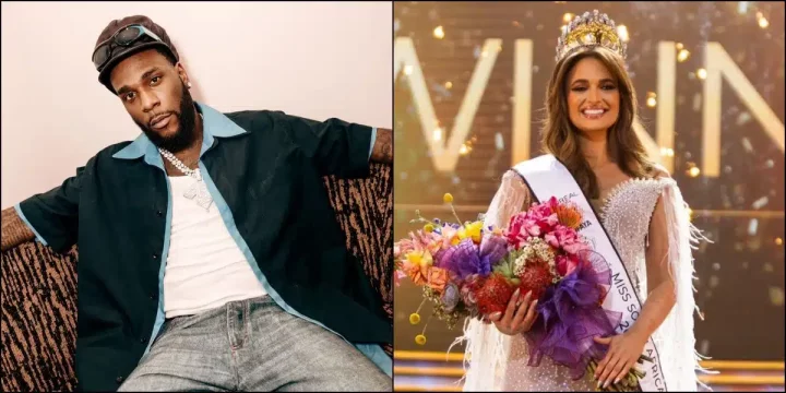 Burna Boy reacts to announcement of new Miss South Africa 2024