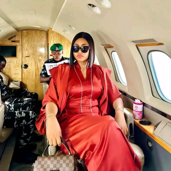 Regina Daniels shows off her security personnel as she goes for a trip in her private jet