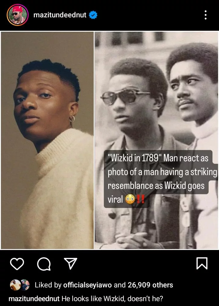 Reincarnation is real - Tunde Ednut, others react to ancient photo of man who resembles Wizkid