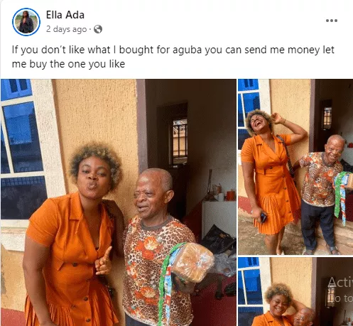 Ella Ada visits Kenneth Aguba with loaf of bread and beverages, photos stir emotions