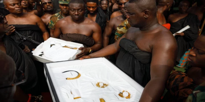Returned looted royal treasures from the UK displayed for the first time in Ghana