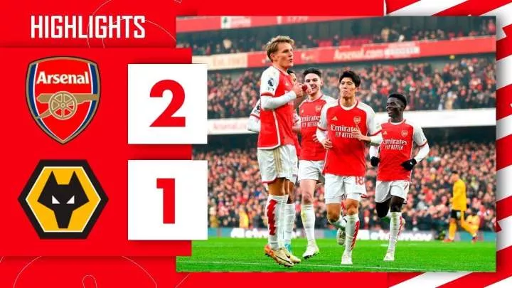 Arsenal 2 - 1 Wolves (Dec-02-2023) Premier League Highlights