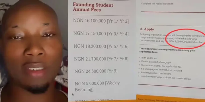 Man in disbelief as Lagos school charges ₦8m per term, ₦2m application fee