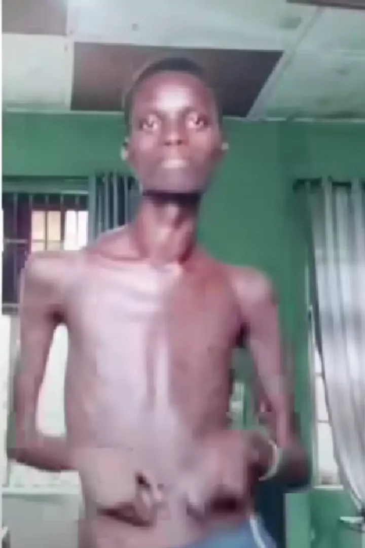 Nigerian man creates his own happiness despite struggle with extreme hunger (Video)