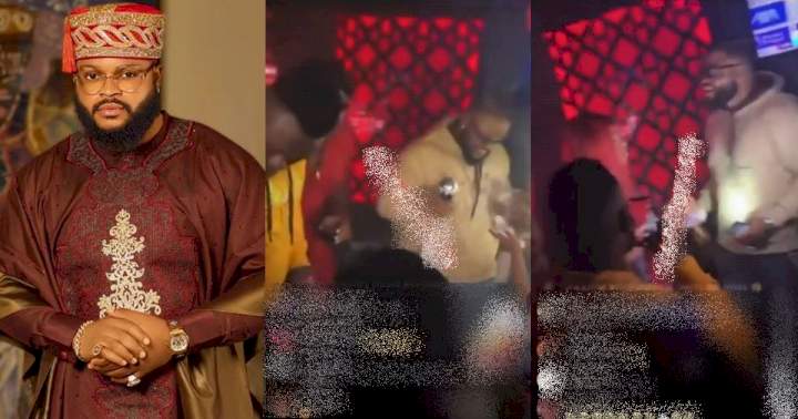 Moment fans shower Whitemoney with naira bills at nightclub (Video)