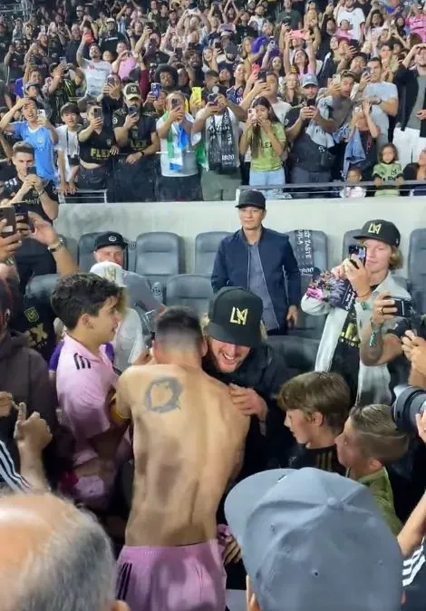 Messi was spotted hugging Owen Wilson after the game -- Photo Credit: The Sun