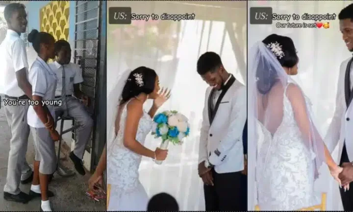 'They said won't last, we're too young' - Secondary school sweethearts tie the knot after years of courtship (Video)