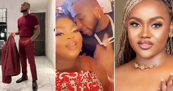 Nigerians react to what Davido whispered to Eniola Badmus about his babymama, Chioma (Video)