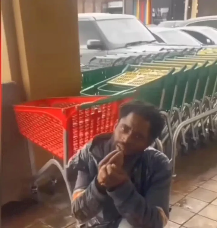 'This is very sad' - Reactions trail homeless Nigerian begging for food abroad (Video)