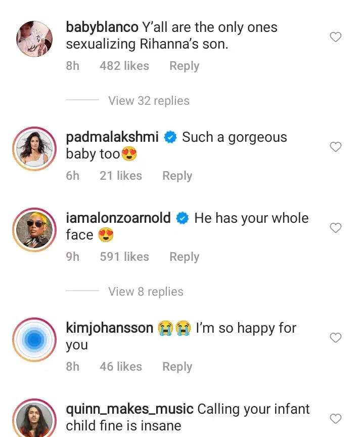 Rihanna hits back at trolls who tried to shame her for calling her baby 'fine'