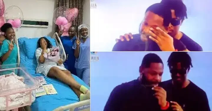 Frodd's emotional reaction after hearing news of his wife's delivery (Video)