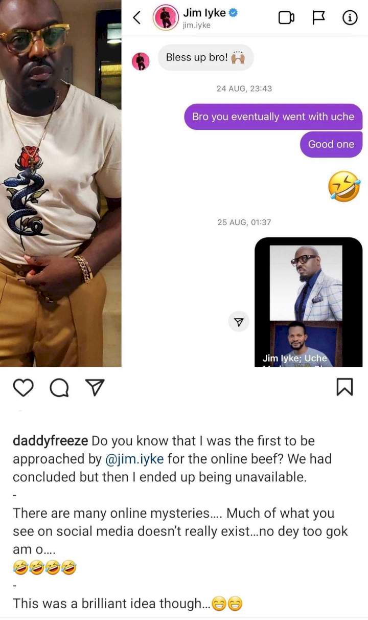 'I was the first Jim Iyke approached for the online beef