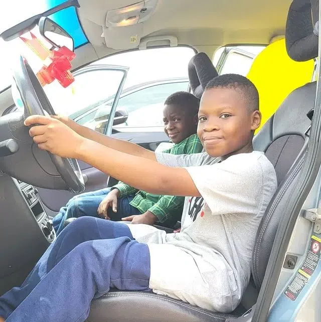 Laide Bakare's 13-year-old daughter gifts younger brother Mercedes Benz as birthday gift (Video)