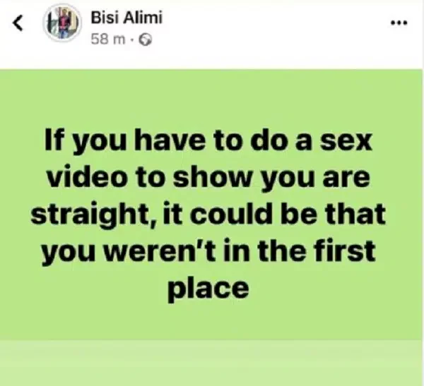 I don't think you are straight if you have to prove it with a video - Bisi Alimi tackles James Brown