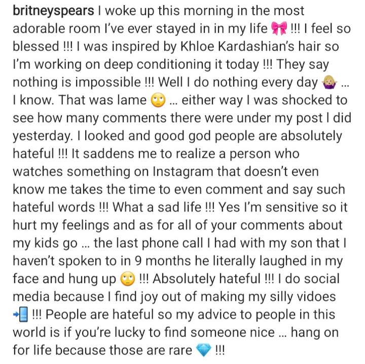 Britney Spears Shares Multiple Nude Photos As She Opens Up About Feeling Hurt By Her Son Torizone