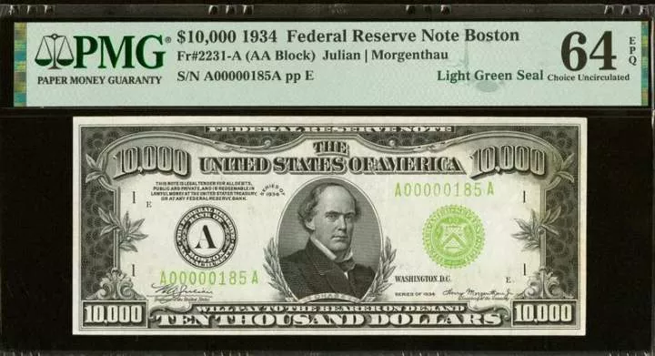 A $10,000 bill from 1934 just sold for a record $480,000