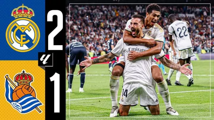 Real Madrid 2 - 1 Real Sociedad (Sep-17-2023) LaLiga Highlights