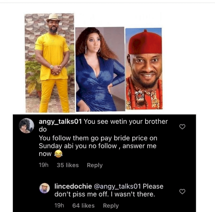 Yul Edochie brother, Linc reacts after being accused of accompanying the actor to pay second wife's bride price