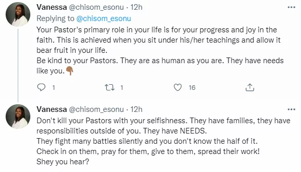 Your Pastor is not your boyfriend/girlfriend. Don't expect your pastor to call you every day to check on you - Nigerian clergywoman tells Nigerians