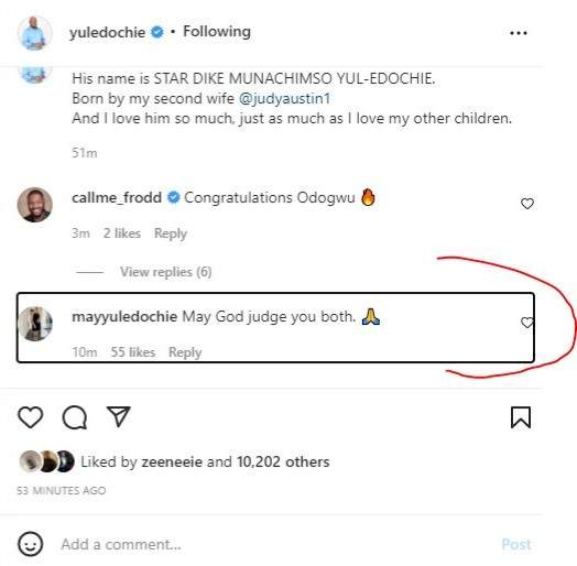 'It's time for the world to meet my son born by my second wife' Yul Edochie shows off his child with another woman as his wife tells him 'may God judge both of you'