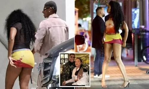Man.United star, Marcus Rashford pictured returning to Miami hotel at 5am with 'Big Body University' lecturer after split from his fiancée Lucia Loi (photos)