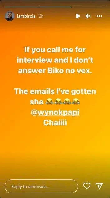 'If you call me for interview and I don't answer, no vex' - Bisola Aiyeola fumes, accuses netizens of misinterpreting her statement