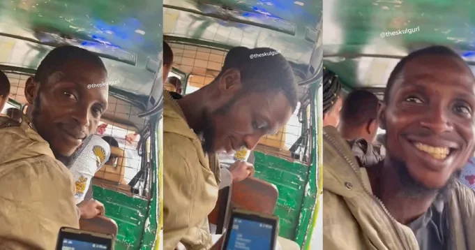 Moment an audacious bus conductor wooed a female passenger and requested for her phone number (video)