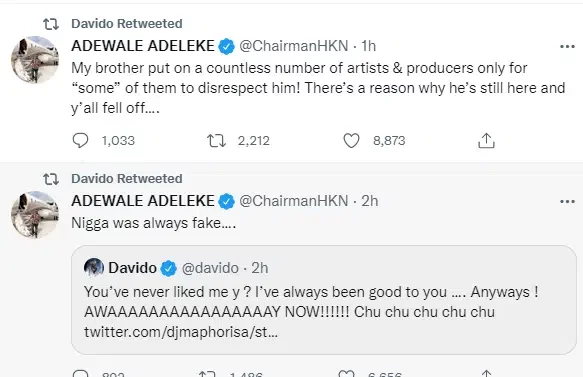 Davido and his brother, Adewale drag DJ Maphorisa for accrediting Amapiano success in Africa to Wizkid and Burna Boy