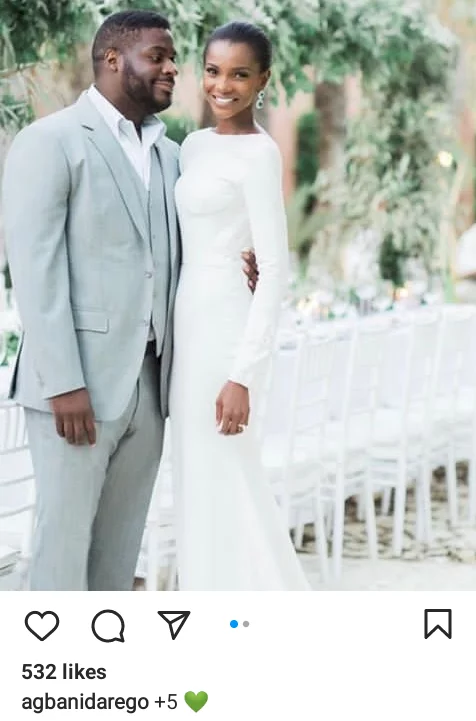 Former Miss World, Agbani Darego and husband Ishaya Danjuma celebrate 5th wedding anniversary