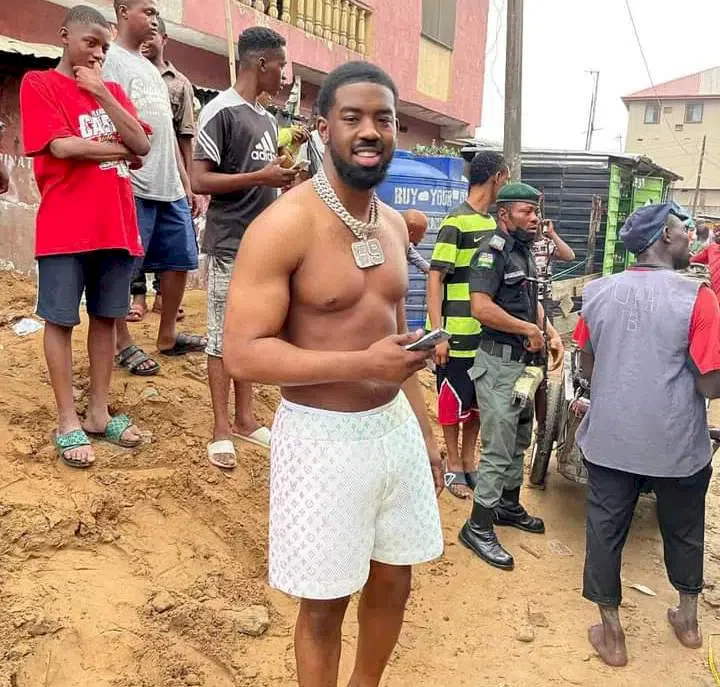 UK rapper, Tion Wayne visits Nigeria; eats local food as he links up with residents (Photos/Video)