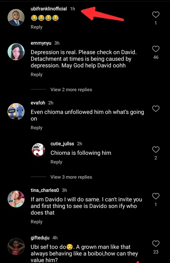 Ubi Franklin reacts after Davido unfollowed him on Instagram