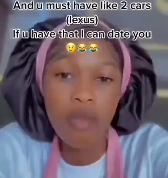 'You must have at least two Lexus cars' - Lady lists requirements for men who want to date her (Video)