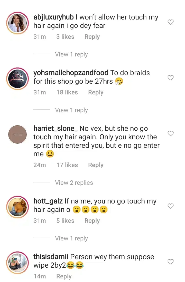 Moment hairdresser almost goes into trance while attending to customer (Video)