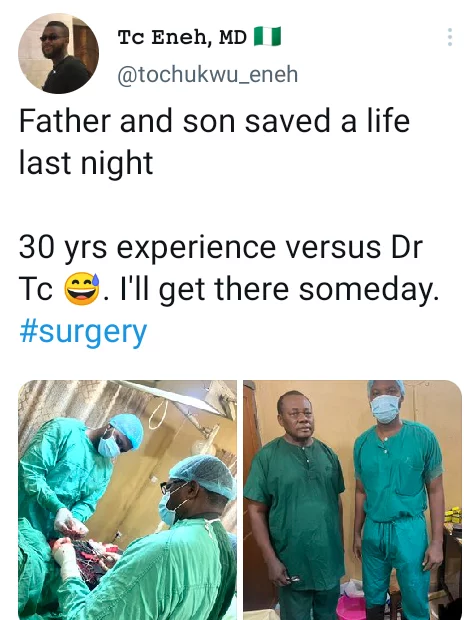 Nigerian father-son doctors perform surgery together