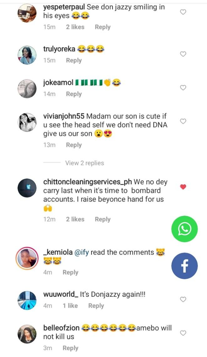 Nigerians react to photo of DonJazzy’s alleged son