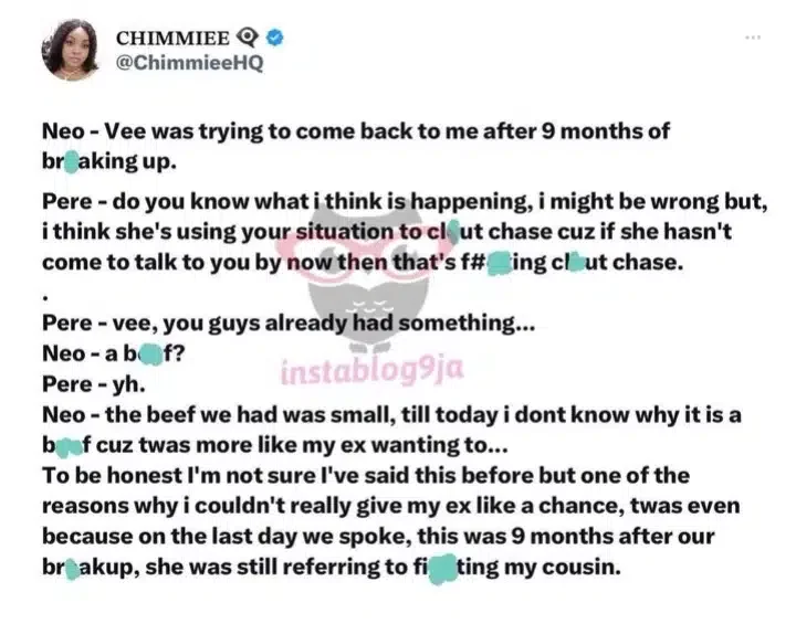 Vee reacts as Neo exposes the main reason for their break-up