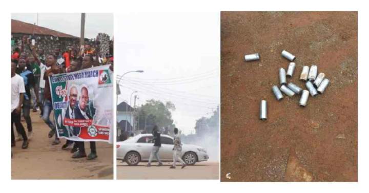 Supporters of Peter Obi teargassed by police in Ebonyi (videos)