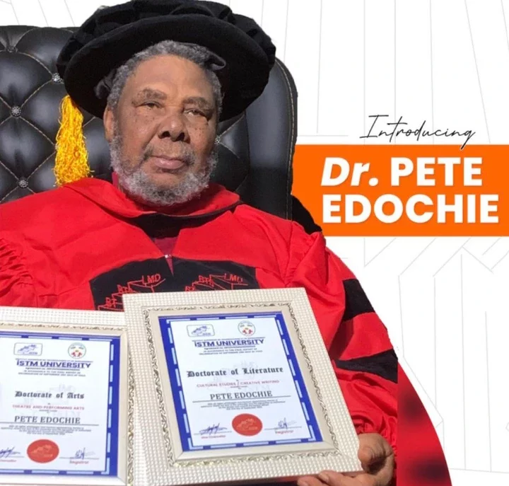 Pete Edochie Receives double honorary doctorates and lifetime achievement award at 76