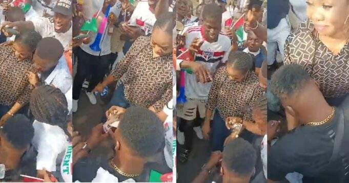 Moment man proposed to his lover at Peter Obi rally in Onitsha (Video)
