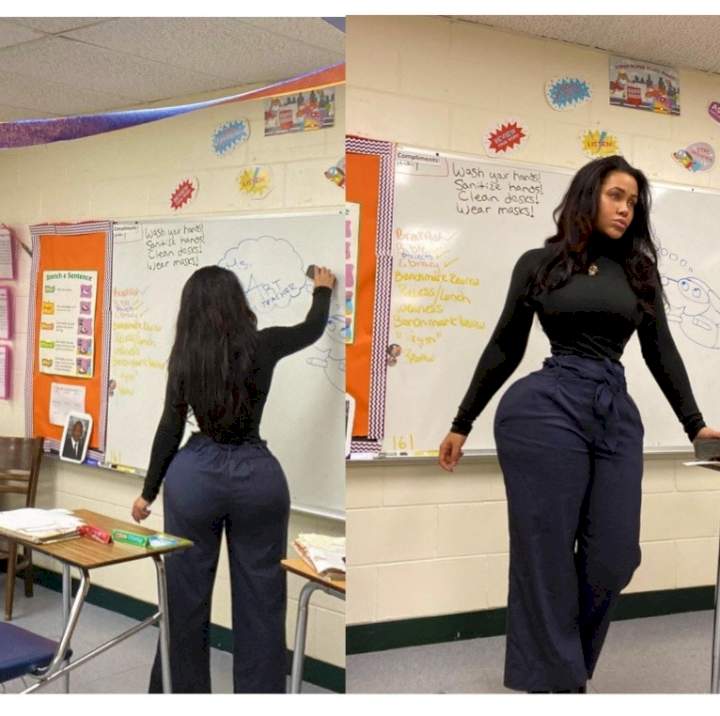 Art teacher under fire for voluptuous curves as parents accuse her of being a distraction (photos)