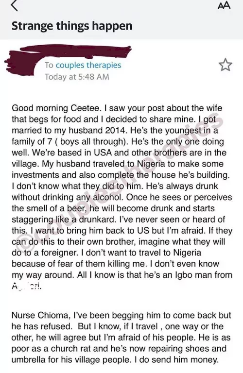 'My husband is always drunk without drinking' - Woman cries out after US-based husband visited village to complete his house
