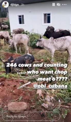 Cubana Chief Priest gifts former boss, Obi Cubana 46 cows for mother's burial