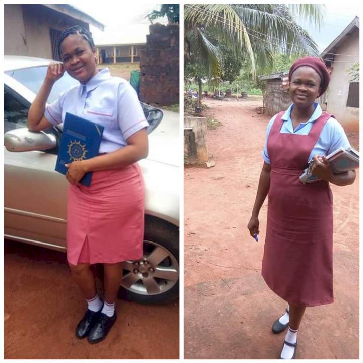 Nigerian woman who returned to Secondary school after child bearing graduates (Photos)