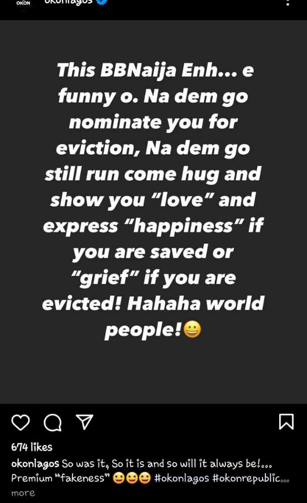 BBNaija: 'Na dem go nominate you, na dem go run, hug and show you love when evicted' - Actor Ime Bishop