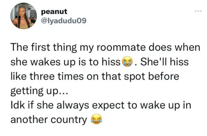 Model reveals her roommates hilarious morning ritual